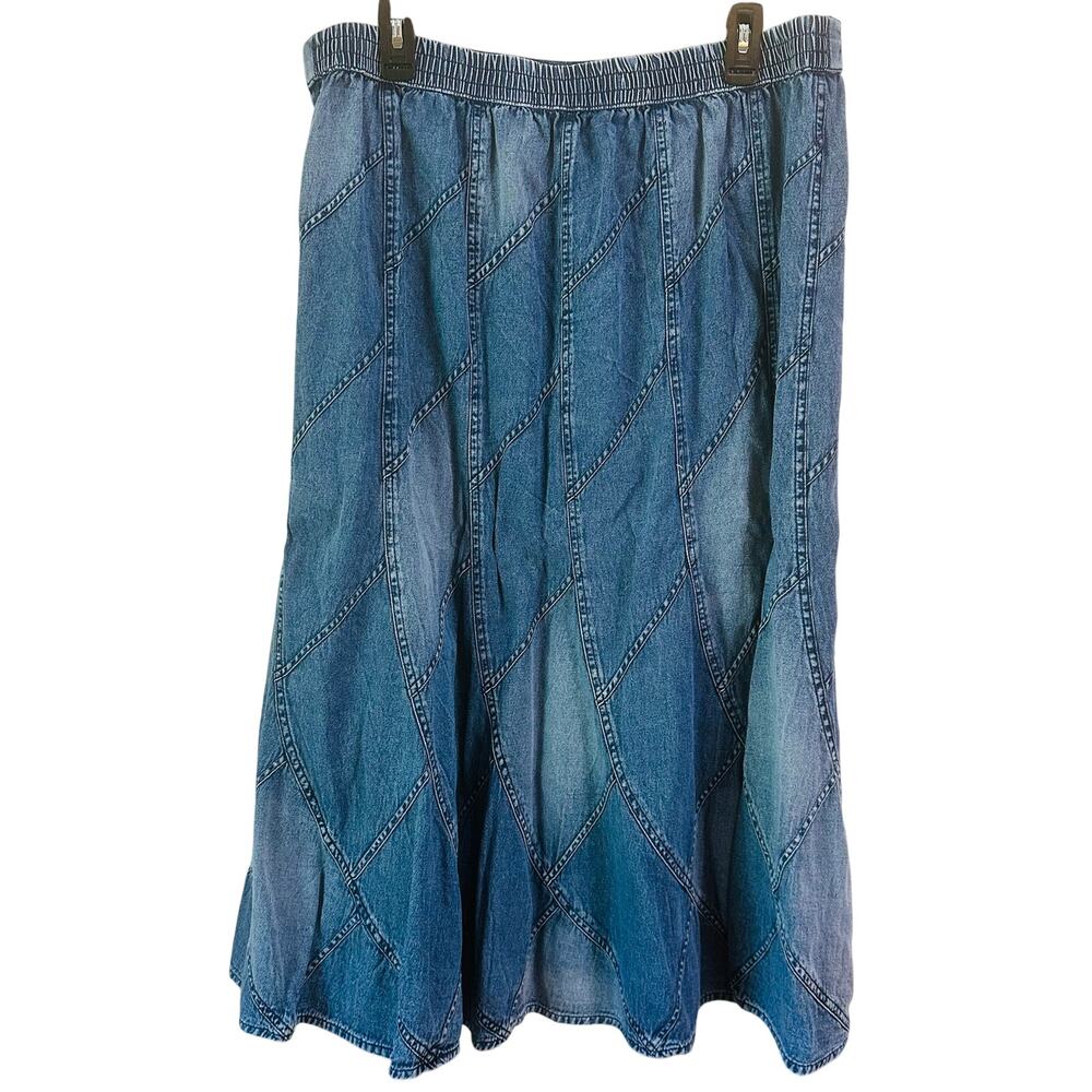 Studio West Apparel Denim Patchwork Semi Elastic … - image 2